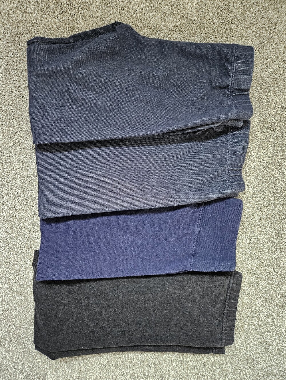 4 Leggings Jeggings Girls 7-8/med Justice Sears Blue Black Stretchy